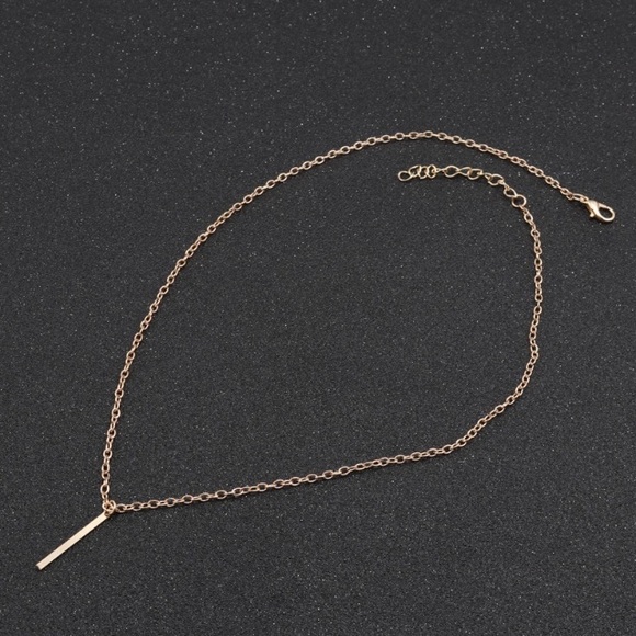 NEW!💙💎💛GOLDEN💛SHORT💛BAR💛NECKLACE!💛💎💙CUTE! - Picture 5 of 8